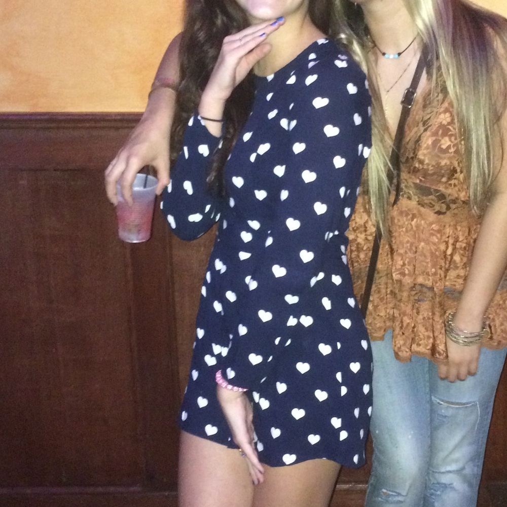 Long-sleeve heart romper